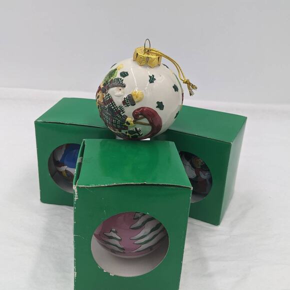 Vintage Christmas Ornaments Set of 4 Santa Sleigh, Santa Gifts, Angel, Xmas Tree - Picture 3 of 13